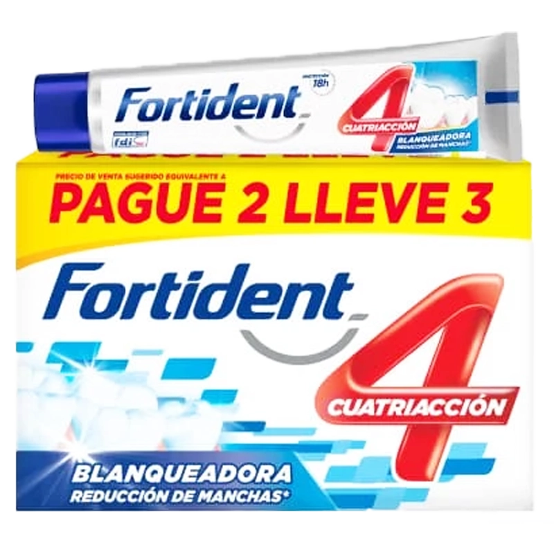 CREMA DENTAL FORTIDENT BLANQUEADORA 3X 85 GR
